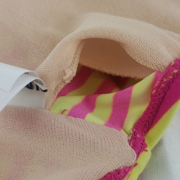 Old Navy Women's Medium Yellow & Pink Striped Bikini Top - Picture 8 of 11